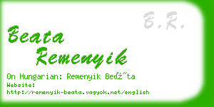 beata remenyik business card